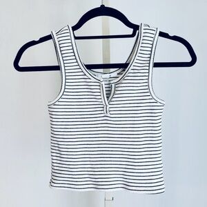 O'Neill Black and White Striped Crop Top